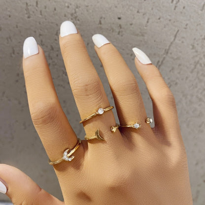 Gold Chain Rings Set