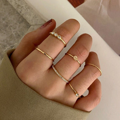 Gold Chain Rings Set