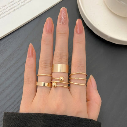 Gold Chain Rings Set