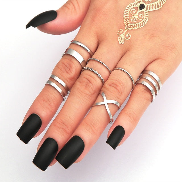 Gold Chain Rings Set