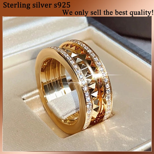 fashion trend 925 sterling silver inlaid diamond