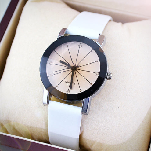 Couple Lover Watches Quartz Dial Clock PU Leather