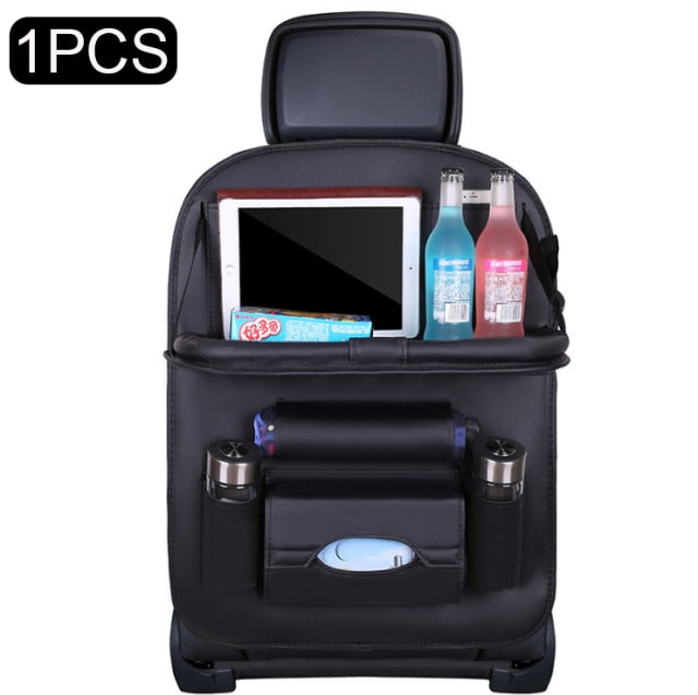 Car Seat Back Organizer Pu Leather Pad Bag