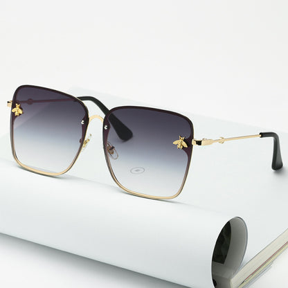 Oversize Rimless Square Bee Sunglasses