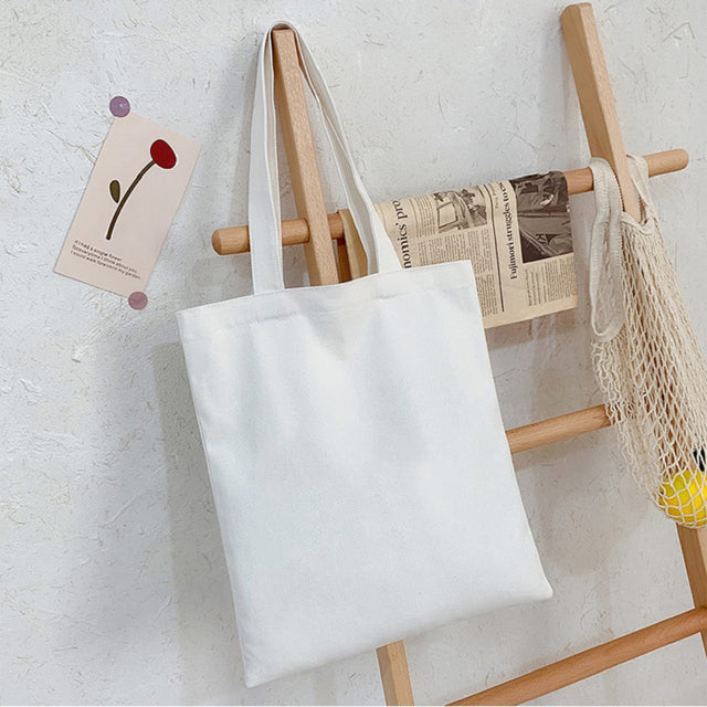 Solid Color Canvas Shopper Bag