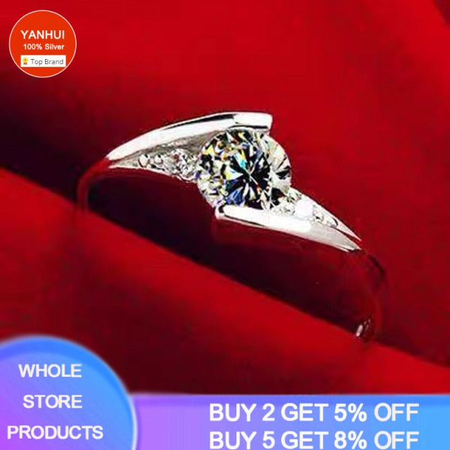 With Certificate 18K White Gold Color Rings