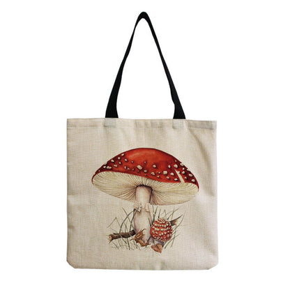 Bright Colors Cartoon Mushroom Printed Bag