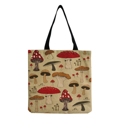 Bright Colors Cartoon Mushroom Printed Bag