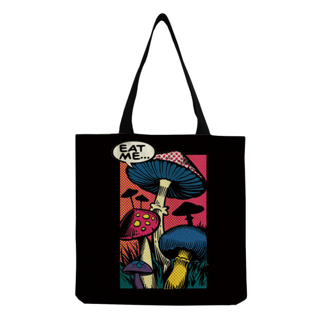 Bright Colors Cartoon Mushroom Printed Bag