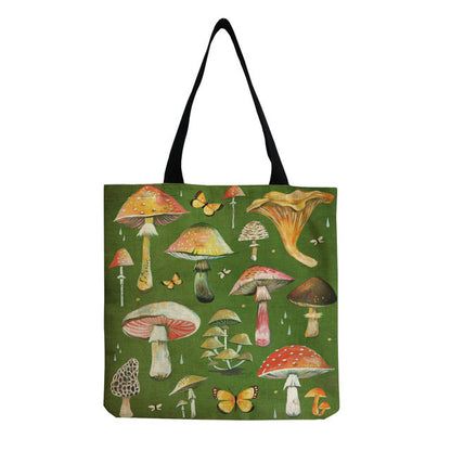 Bright Colors Cartoon Mushroom Printed Bag