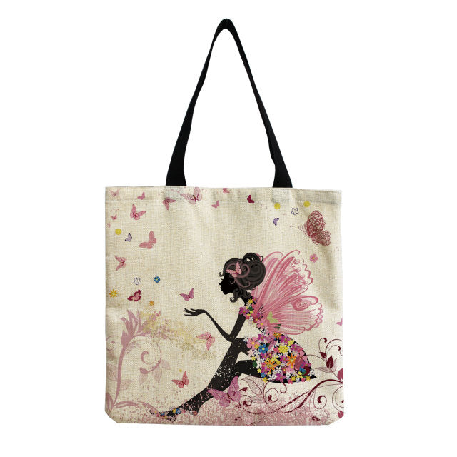 Bright Colors Cartoon Mushroom Printed Bag