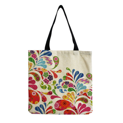 Bright Colors Cartoon Mushroom Printed Bag