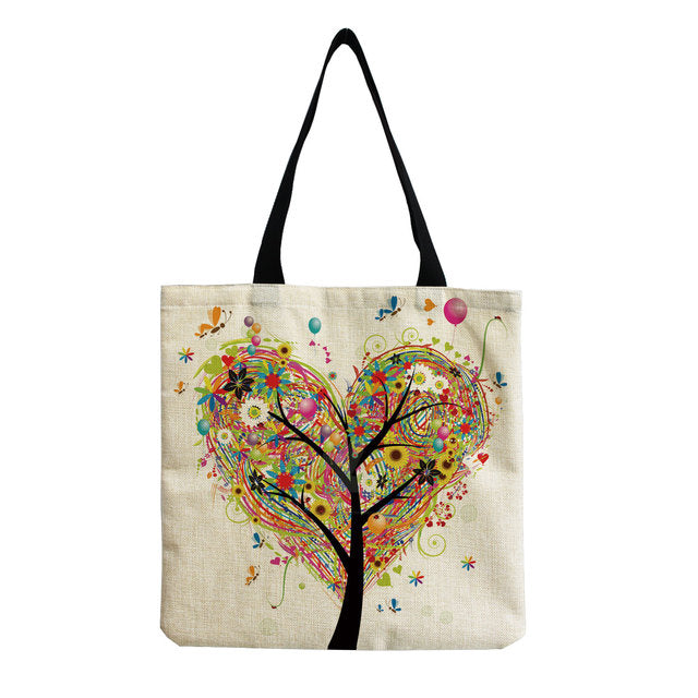 Bright Colors Cartoon Mushroom Printed Bag