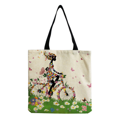 Bright Colors Cartoon Mushroom Printed Bag