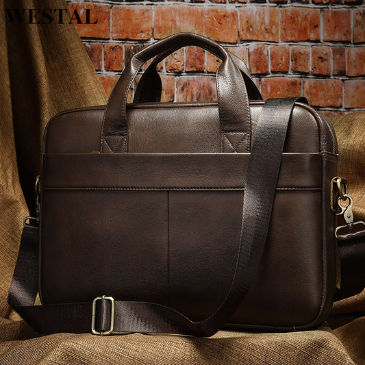 Bag Genuine Leather Briefcase for Laptop