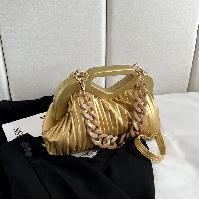 Top Brand Handbag with Thick Chain Handle Designer