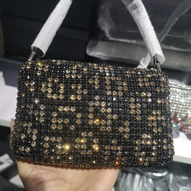 Leather Rhinestone Handbag