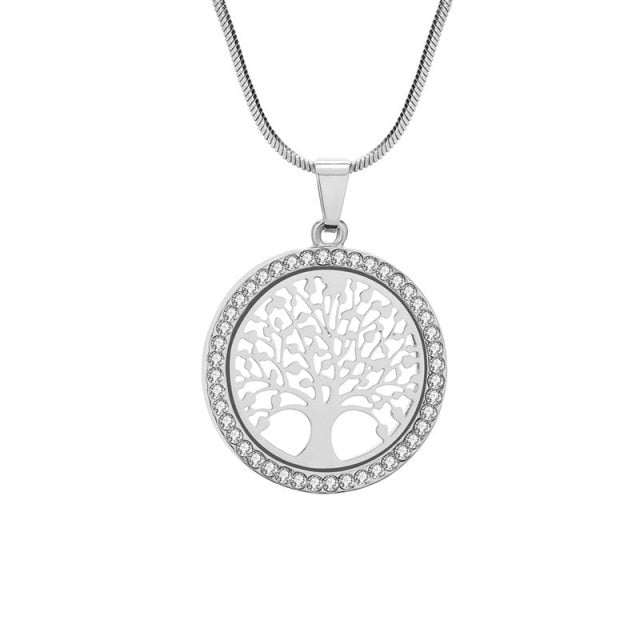 Tree of Life Crystal Pendant Necklace