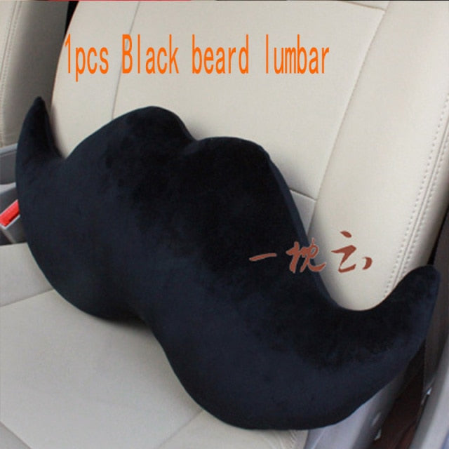 Car Lovers Red Lips Beard Headrest Neck Lumbar Pillow