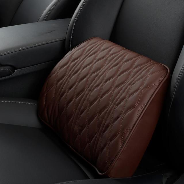 Car Headrest Pillow Leather Embroidered Seat