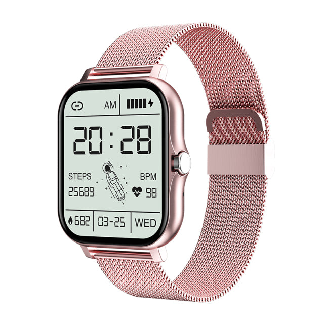 Smartwatch Full Touch Square Screen Heart Rate Monitor Fitness Tracker