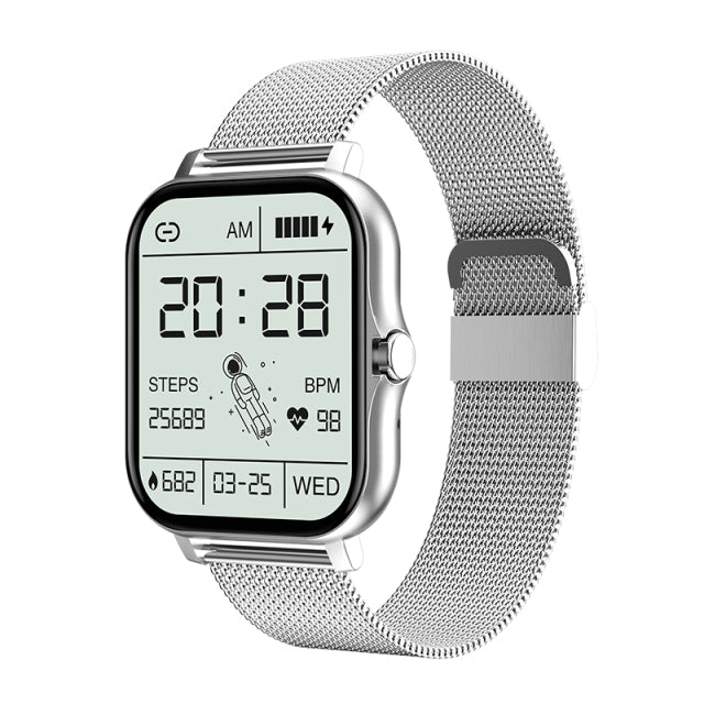 Smartwatch Full Touch Square Screen Heart Rate Monitor Fitness Tracker