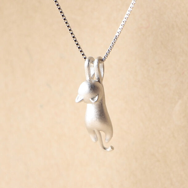 Silver Color Necklaces Cat