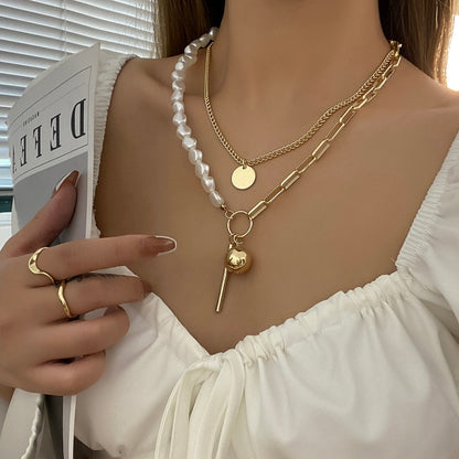 Gold Color Chain Choker Necklace