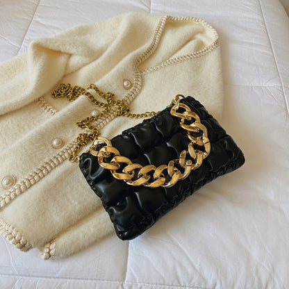 Chain Small Clutch PU Leather Cross body