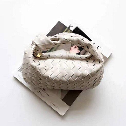 Cow Split Leather Knot Bag Weave