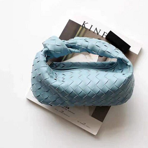 Cow Split Leather Knot Bag Weave