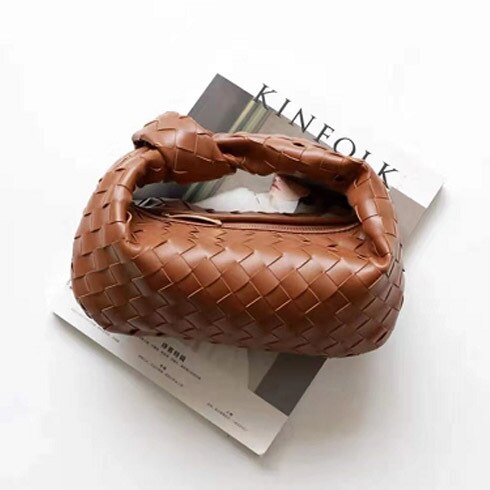 Cow Split Leather Knot Bag Weave