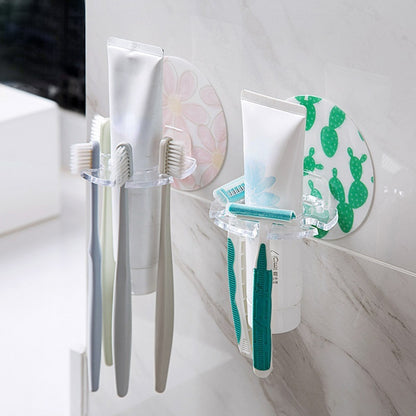 Plastic Toothbrush Holder Toothpaste Storage Rack