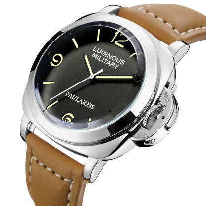 Automatic Self Wind Mechanical Genuine Brown Leather