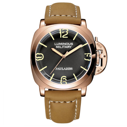 Automatic Self Wind Mechanical Genuine Brown Leather