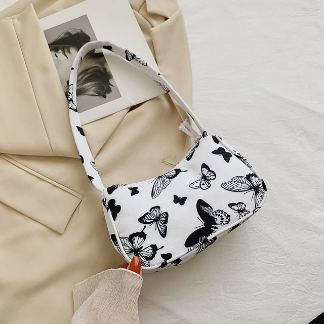 Animal Pattern Print Canvas Shoulder Underarm Bag