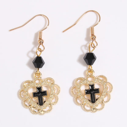 Gothic Heart Cross Bird Skull Earrings Jewellery