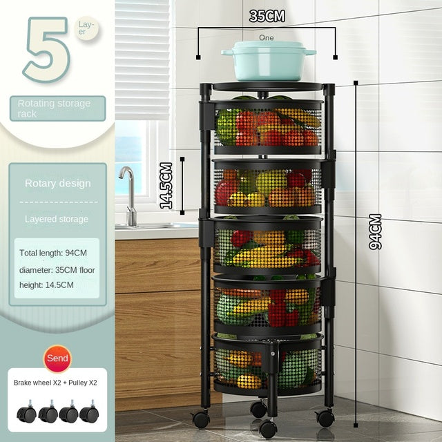 Rotating Vegetable Rack Kitchen