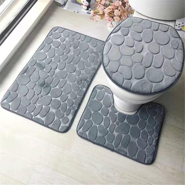 Home Bathroom Bath Mat Set Toilet Soft