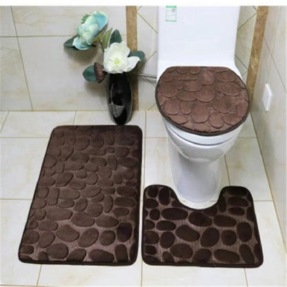 Home Bathroom Bath Mat Set Toilet Soft