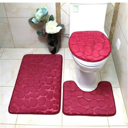 Home Bathroom Bath Mat Set Toilet Soft