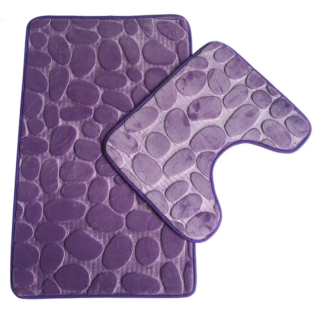 Home Bathroom Bath Mat Set Toilet Soft