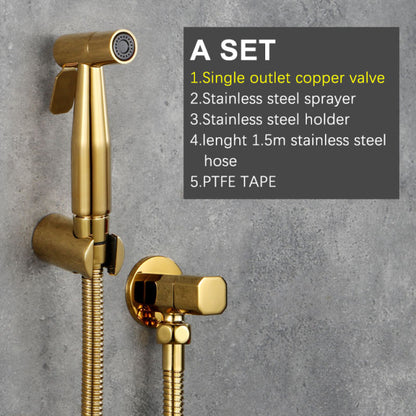 Toilet Bidet Sprayer Douche Kit Titanium Gold