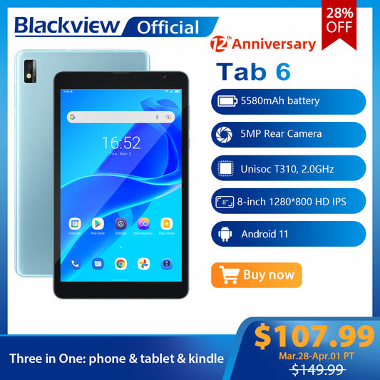 Blackview Tab 6 Tablet 8 inch 3GB 32GB Android 11