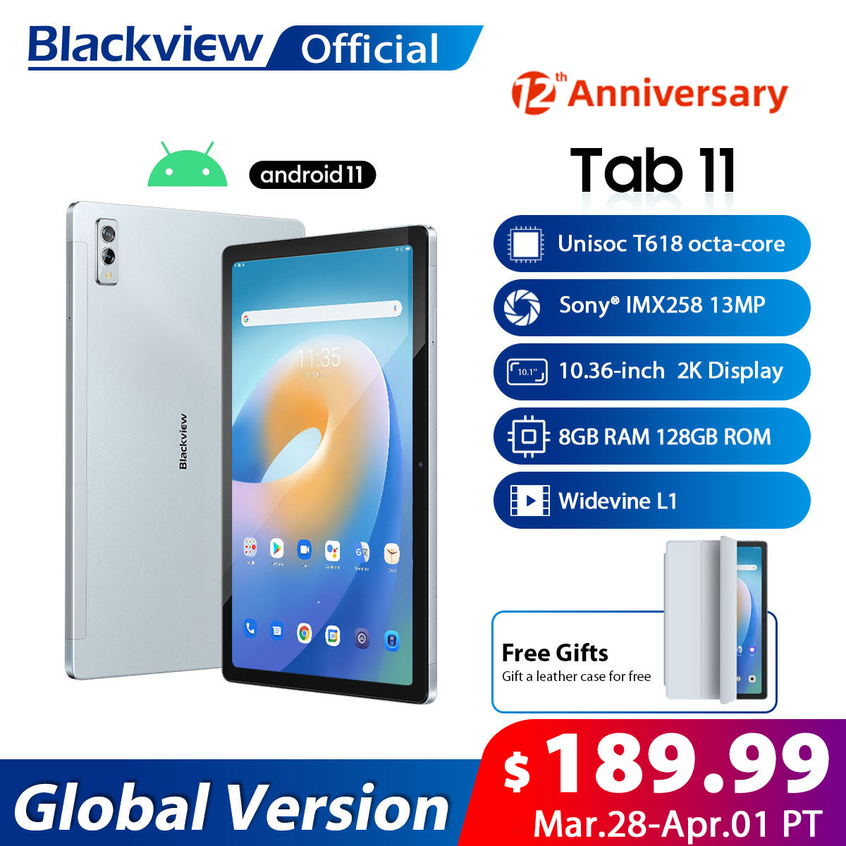 Blackview Tab 11 10.36 Inch 2K Display Android 11 Tablets