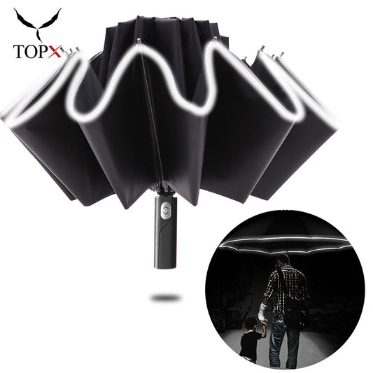 Portable Windproof Automatic Reverse Rain Umbrella