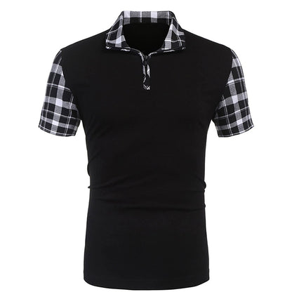 Casual Stitching Short Sleeve Polo Shirt