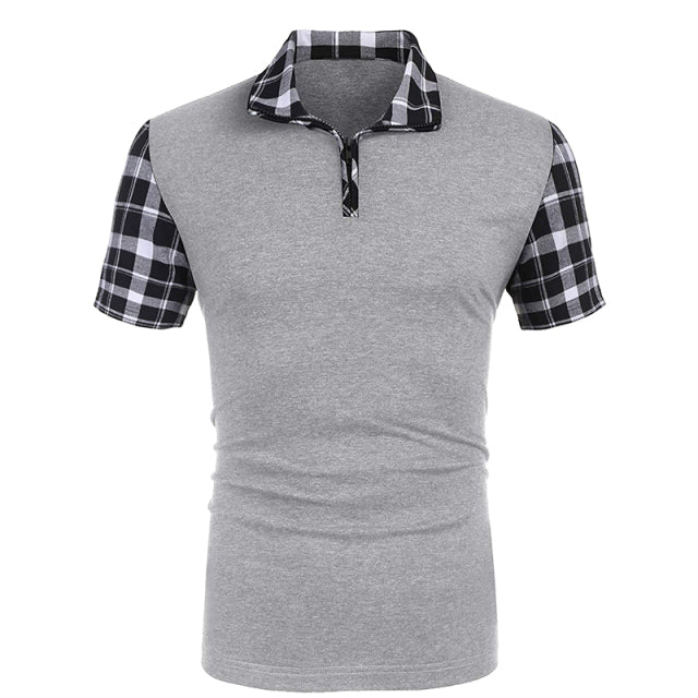 Casual Stitching Short Sleeve Polo Shirt