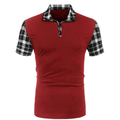 Casual Stitching Short Sleeve Polo Shirt