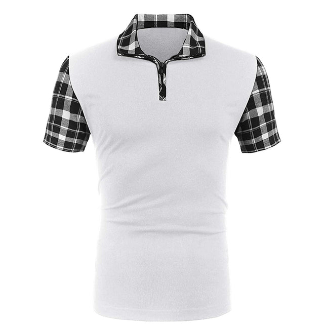 Casual Stitching Short Sleeve Polo Shirt